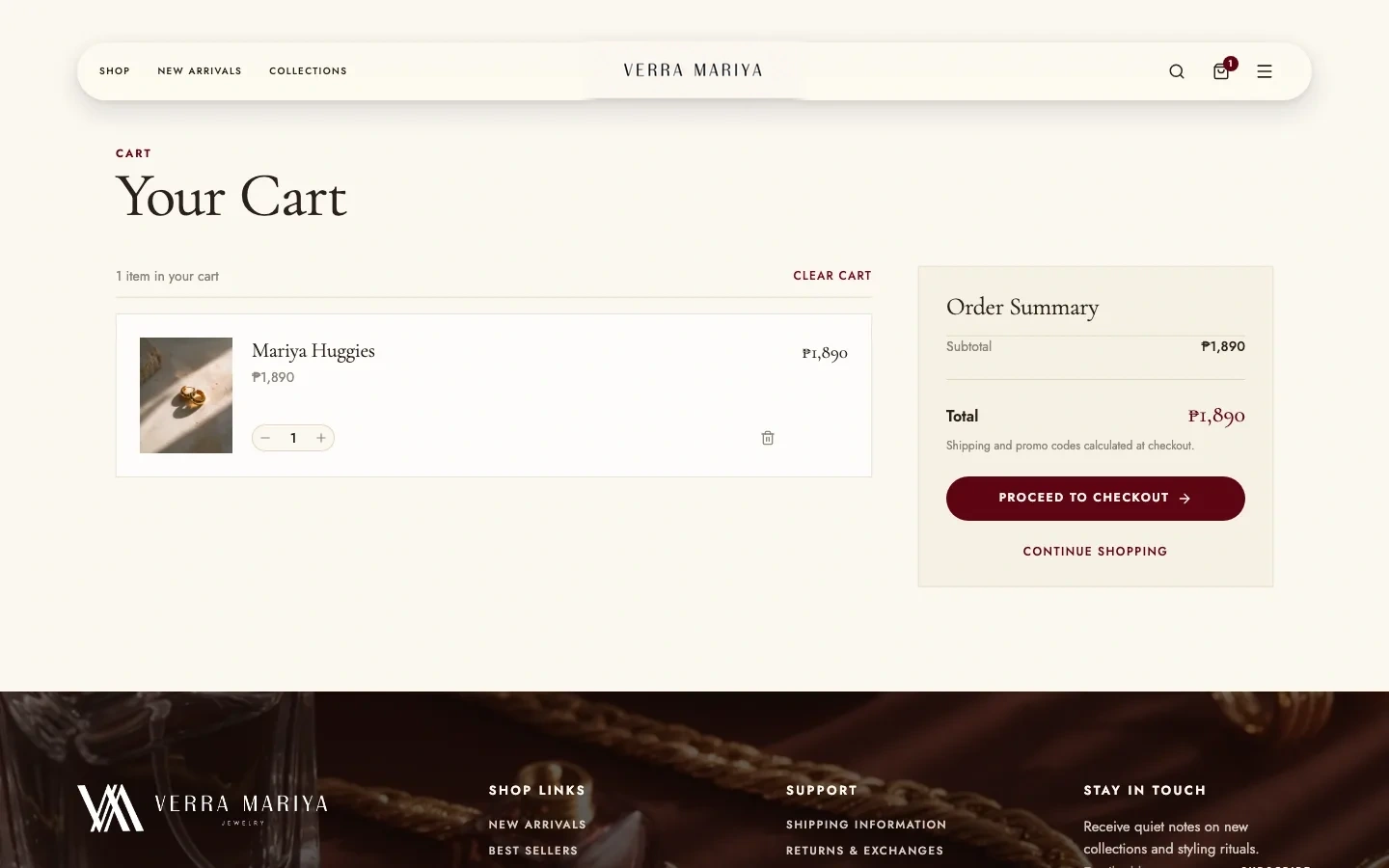 Verra Mariya shopping cart