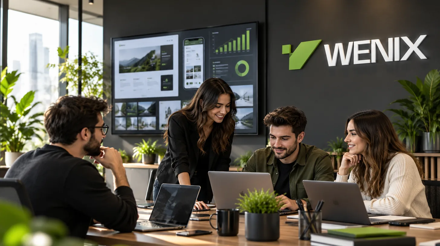 L’équipe Wenix collaborant dans le studio